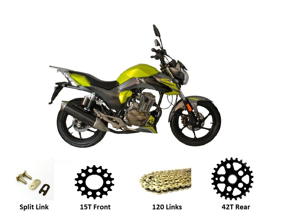  Zontes Javelin 125 Sprocket Kit - GOLD 